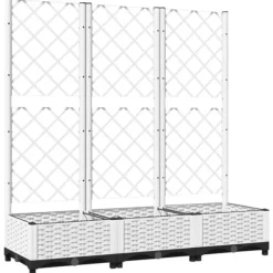The Living Store plantekasse med espalier 120x40x121,5 cm PP hvid - Plantekrukker