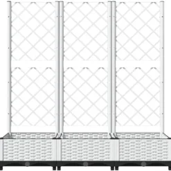 The Living Store plantekasse med espalier 120x40x121,5 cm PP hvid - Plantekrukker