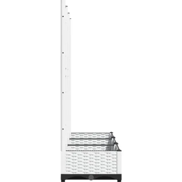 The Living Store plantekasse med espalier 120x40x121,5 cm PP hvid - Plantekrukker