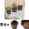 The Living Store plantekrukker 3 stk. spand massivt fyrretræ - Plantekrukker
