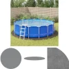 The Living Store poolunderlag Ø550 cm polyester-geotekstil lysegrå - Poolovertræk