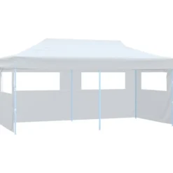 The Living Store pop op-festtelt 3x6 m med sidevægge foldbart stål hvid - Festtelte & havepavilloner