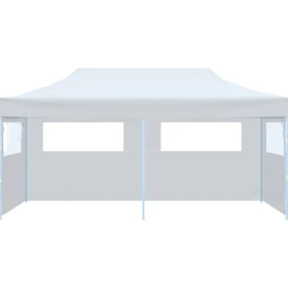 The Living Store pop op-festtelt 3x6 m med sidevægge foldbart stål hvid - Festtelte & havepavilloner