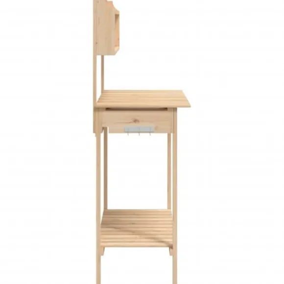 The Living Store pottebænk med vask 147,5x44x139,5 cm massivt grantræ - Planteborde