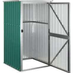 The Living Store redskabsskur til haven 88x89x161 cm galvaniseret stål grøn - Skure & Redskabsskure