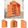 The Living Store redskabsskur til haven 120x53,5x170 cm massivt fyrretræ brun - Skure & Redskabsskure