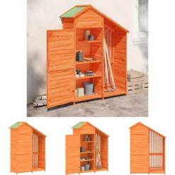 The Living Store redskabsskur til haven 120x53,5x170 cm massivt fyrretræ brun - Skure & Redskabsskure