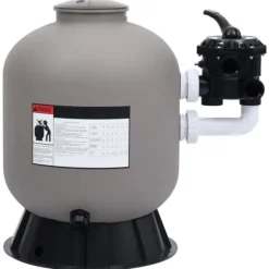 The Living Store sandfilter til pool med sidemontering 6-vejsventil grå - Pool & spa – filtre