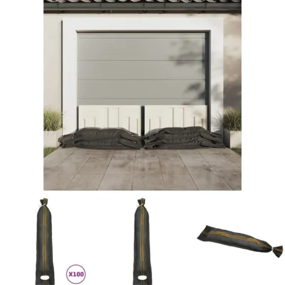 The Living Store sandsække 100 stk. 103x25 cm HDPE mørkegrøn - Opbevaring til industri