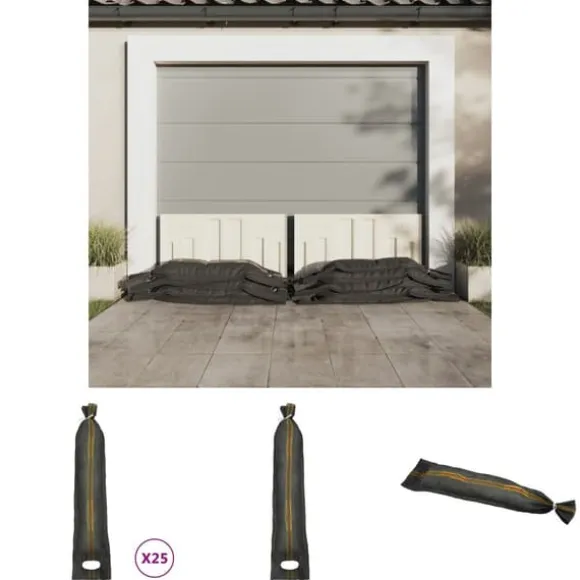 The Living Store sandsække 25 stk. 103x25 cm HDPE mørkegrøn - Opbevaring til industri