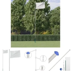 The Living Store sektionsinddelt flagstang 6,23 m aluminium sølvfarvet - Flag & vimpler