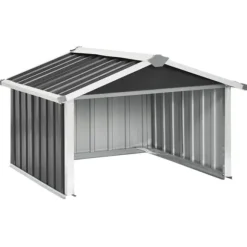 The Living Store skur til robotplæneklipper 92x97x63 cm galvaniseret stål grå - Skure & Redskabsskure