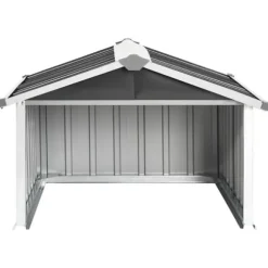 The Living Store skur til robotplæneklipper 92x97x63 cm galvaniseret stål grå - Skure & Redskabsskure