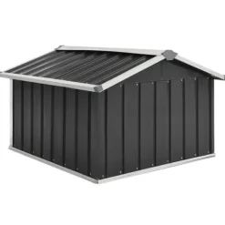 The Living Store skur til robotplæneklipper 92x97x63 cm galvaniseret stål grå - Skure & Redskabsskure