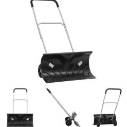 The Living Store sneskovl med udvideligt håndtag 66 cm stålblad sort - Sneskovle