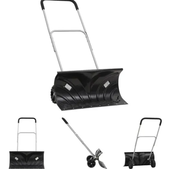 The Living Store sneskovl med udvideligt håndtag 66 cm stålblad sort - Sneskovle