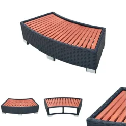 The Living Store spatrin i polyrattan 92 x 45 x 25 cm sort - Poolstiger