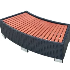 The Living Store spatrin i polyrattan 92 x 45 x 25 cm sort - Poolstiger
