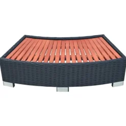 The Living Store spatrin i polyrattan 92 x 45 x 25 cm sort - Poolstiger