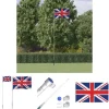 The Living Store Storbritannien flag og flagstang 5,55 m aluminium - Flag & vimpler