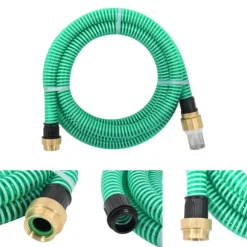 The Living Store sugeslange med messingkoblinger 1,1" 20 m PVC grøn - Haveslanger