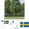 The Living Store Sverige flag og flagstang 6,23 m aluminium - Flag & vimpler