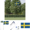 The Living Store Sverige flag og flagstang 5,55 m aluminium - Flag & vimpler