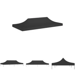 The Living Store tag til festtelt 6x3 m 270 g/m² sort - Festtelte & havepavilloner – tage