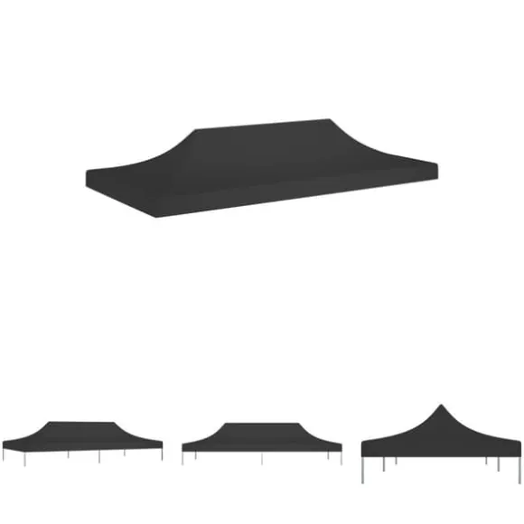 The Living Store tag til festtelt 6x3 m 270 g/m² sort - Festtelte & havepavilloner – tage