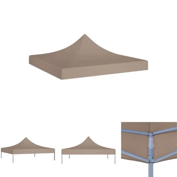 The Living Store tag til festtelt 3x3 m 270 g/m² gråbrun - Festtelte & havepavilloner – tage