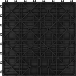 The Living Store terrassefliser 11 stk. WPC 30 x 30 cm 1 m2 sort - Gulve