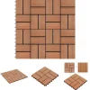 The Living Store terrassefliser 11 stk. WPC 30 x 30 cm 1 m2 teakfarvet - Gulve