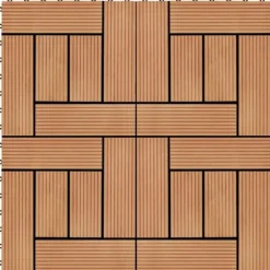 The Living Store terrassefliser 22 stk. 30 x 30 cm 2 m2 WPC teakfarve - Gulve