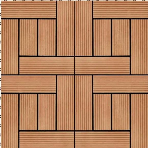 The Living Store terrassefliser 22 stk. 30 x 30 cm 2 m2 WPC teakfarve - Gulve