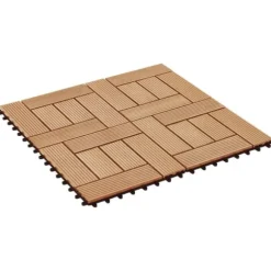 The Living Store terrassefliser 22 stk. 30 x 30 cm 2 m2 WPC teakfarve - Gulve