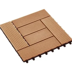 The Living Store terrassefliser 22 stk. 30 x 30 cm 2 m2 WPC teakfarve - Gulve