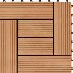 The Living Store terrassefliser 22 stk. 30 x 30 cm 2 m2 WPC teakfarve - Gulve