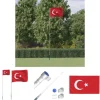 The Living Store Tyrkiet flag og flagstang 5,55 m aluminium - Flag & vimpler