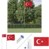 The Living Store Tyrkiet flag og flagstang 6,23 m aluminium - Flag & vimpler