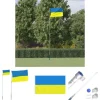 The Living Store Ukraine flag og flagstang 5,55 m aluminium - Flag & vimpler