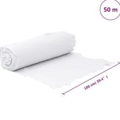 The Living Store ukrudtsdug 1x50 m polyesterfibre hvid - Ukrudtsduge