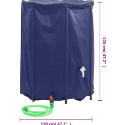 The Living Store vandtank med hane sammenfoldelig 1350 l PVC - Vandingsartikler