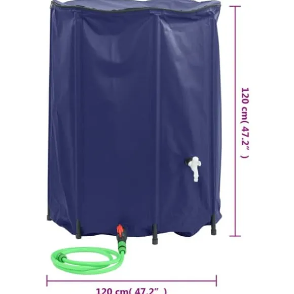 The Living Store vandtank med hane sammenfoldelig 1350 l PVC - Vandingsartikler