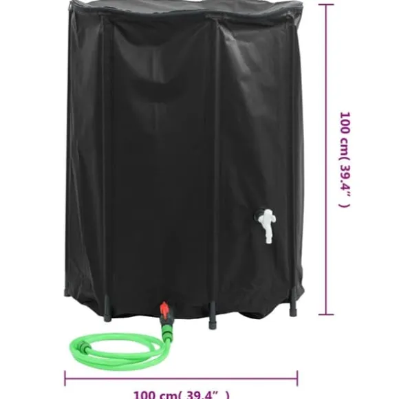 The Living Store vandtank med hane sammenfoldelig 750 l PVC - Vandingsartikler