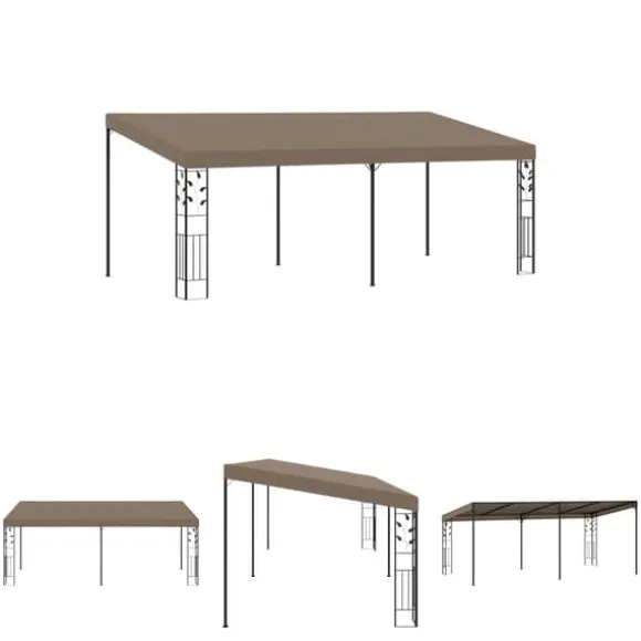 The Living Store vægmonteret pavillon 6x3x2,5 m gråbrun - Festtelte & havepavilloner