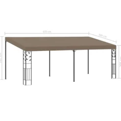 The Living Store vægmonteret pavillon 6x3x2,5 m gråbrun - Festtelte & havepavilloner