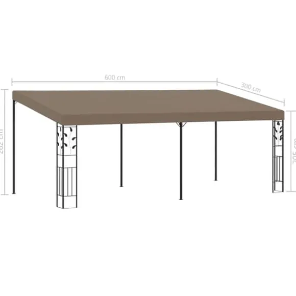 The Living Store vægmonteret pavillon 6x3x2,5 m gråbrun - Festtelte & havepavilloner