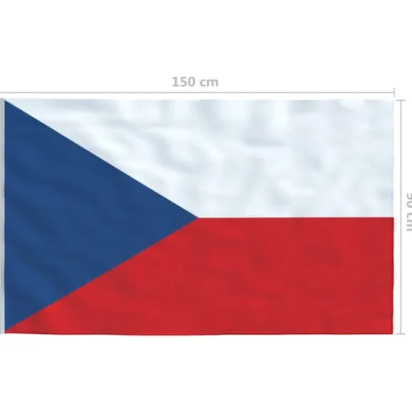 Tjeckiska flaggan 90x150 cm - Hållbar polyester | Färg: Färgglad | Storlek: 90x150 cm