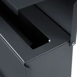 Tofarvet postkasse, elegant, firkantet, med åbningsflap, avisholder