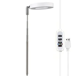 3,5-tommers hvidt varmt lys 5W justerbar plantelys med USB og timer